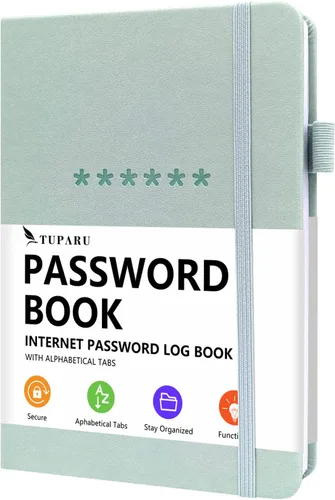 Miniatura 16 de Libro de contraseñas con pestañas alfabéticas - Organizador de direcciones de Internet y contraseñas de tapa dura - Cuaderno de contraseñas para Rosa