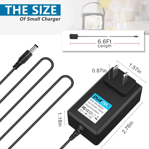 Miniatura 6 de Adaptador de CA a CC de 9 V para bomba Medela en estilo extractores de leche avanzados - Reemplazo para modelos #9207010 Cable de fuente