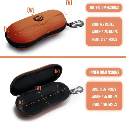 Miniatura 3 de BLUPOND Funda de gafas de sol semiduro de EVA con gancho de metal para colgar clip de cinturón para almacenamiento de gafas de sol
