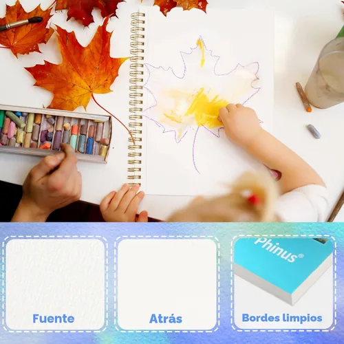 Miniatura 6 de Phinus Cuaderno de bocetos para acuarela de 30 hojas 14 x 21,6 cm, papel para acuarela prensado en frío (140 lb/300 g/m²), cuaderno de acuarela
