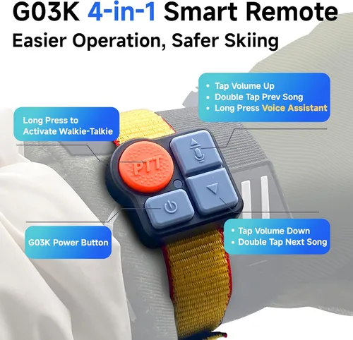 Miniatura 4 de Multifunctional Smart Wireless Ski Goggles with Walkie-Talkie, Anti-Fog Zeiss Lens, Music & Call Function - G03 Azul cilíndrico