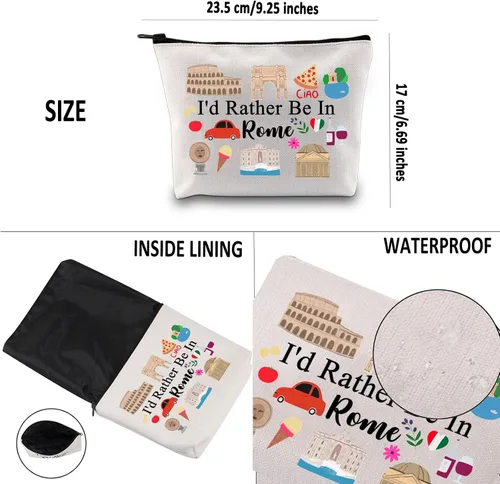 Miniatura 3 de G2TUP Rome Travel Gift Rome Makeup Bag Rome Journey Cosmetic Bag Rome Trip Souvenir Gift Roma amante regalo Rome camping regalo, Roma MB