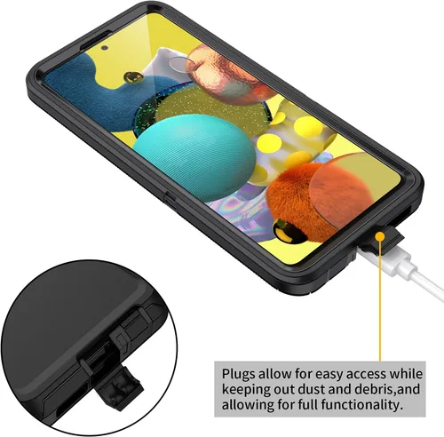 Miniatura 4 de Funda para Galaxy A51 5G, [sin protector de pantalla] a prueba de golpes, a prueba de caídas, a prueba de polvo, protección de 3 capas, resistente