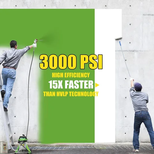 Miniatura 2 de PHALANX Pulverizador de pintura sin aire de 3000 PSI, pistola eléctrica de pintura para pintura de casas, vallas y gabinetes Pistola de Verde +