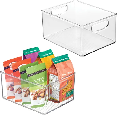 Miniatura 9 de iDesign Bathroom Organizer Bin, Decorative Print - Stackable Plastic Storage Basket for Makeup & Vanity Organization - Clear/Red