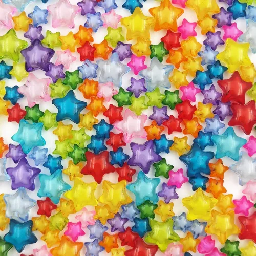 Miniatura 4 de INSPIRELLE 250 Piezas Cuentas de Acrílico en Forma de Estrella 2 Tamaños Cuentas en Cuenta para Hacer Joyería Artesanal