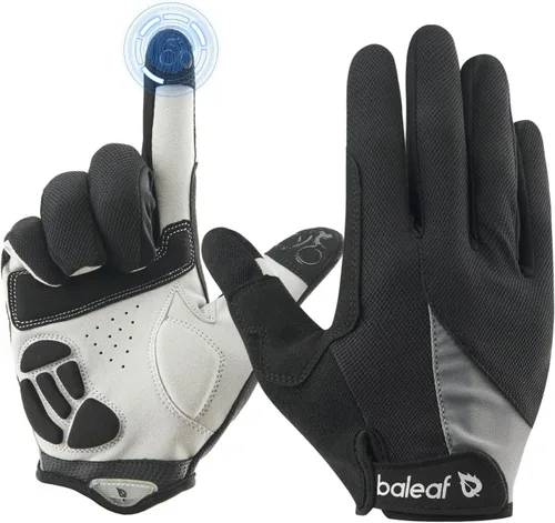 BALEAF Guantes térmicos de ciclismo para hombres y mujeres, acolchados que absorben los golpes, guantes de ciclismo de montaña para dedos completos