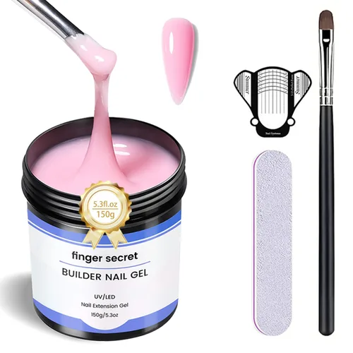 Miniatura 13 de Gel constructor de gel duro para uñas, fuerte y duradero, esculpir en 3D nude para extensión de uñas, 2 onzas (transparente y nude, 1 onza x 2)