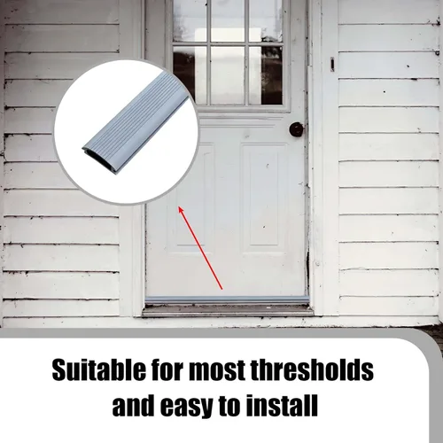 Miniatura 4 de Tira de sellado inferior para debajo de la puerta, 2 unidades de 36 pulgadas para umbrales de aluminio ajustables, tiras de goma de repuesto