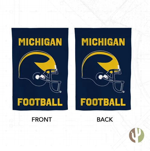 Miniatura 2 de Desert Cactus Bandera de jardín de la Universidad de Michigan UM – 19 x 12 pulgadas, bandera de Michigan Wolverines, para exhibición al aire libre