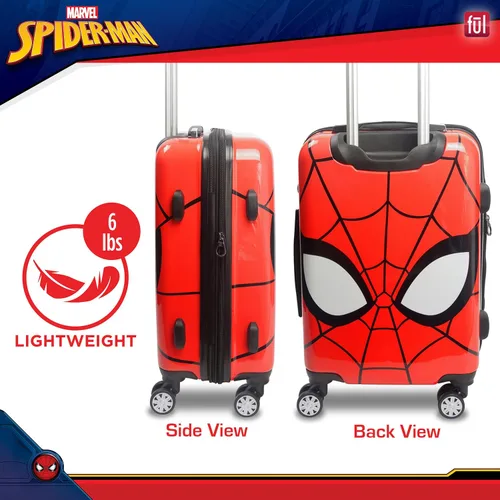 Miniatura 3 de FUL Marvel Spider-Man - Maleta de mano de 22 pulgadas, diseño de máscara, maleta rígida con ruedas giratorias, color rojo, Rojo -, Marvel Spider-Man