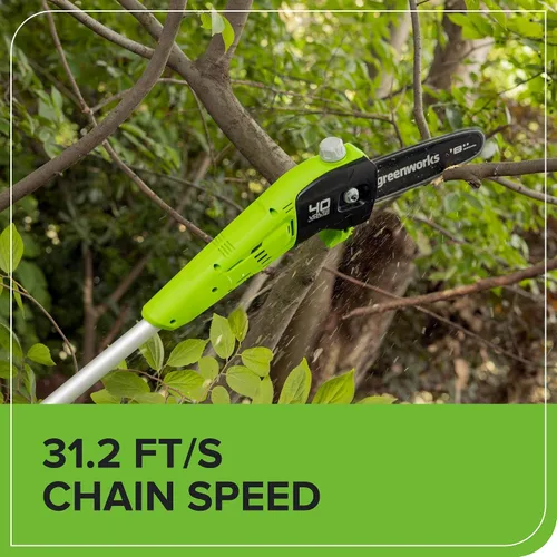 Miniatura 4 de Greenworks Sierra de poste inalámbrica de 40 V y 8 pulgadas, batería de 2.0 Ah y cargador incluidos PS40B210