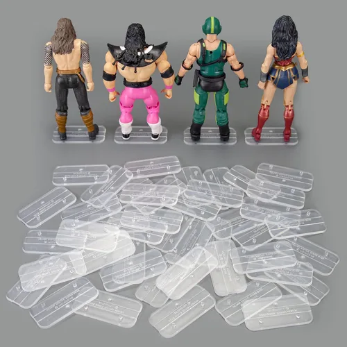 Miniatura 14 de SIXPOINTS 70 piezas de soporte para figuras de acción de 6 pulgadas, base de plástico negro, soportes de soporte de modelo compatibles con figuras