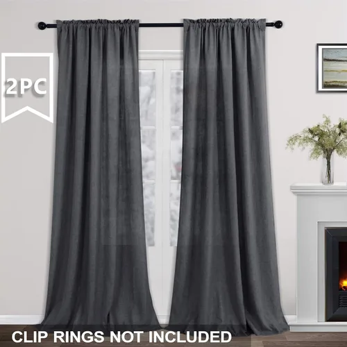 Miniatura 123 de KOUFALL Juego de 2 cortinas de puerta francesa, cortinas de lino para puerta/ventana, cortina transparente boho para cristal lateral delantero