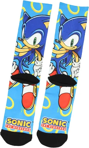 Miniatura 2 de Sonic The Hedgehog - Anillos dorados sublimados de media pantorrilla, Azul