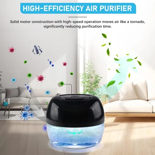 Miniatura 4 de Limpiador de Aire Lavador de Aire, Difusor de Aromas para Aire Fresco para el Hogar, Oficina, Purificador de Aire con Luz Nocturna (Negro)