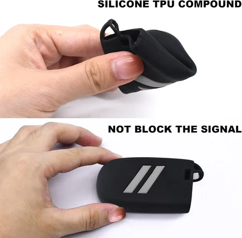 Miniatura 4 de GZSH Funda para llavero para Dodge Accesorios de 5 botones, funda de silicona para llavero de repuesto con control remoto para Dodge Challenger