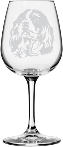 Miniatura 296 de Copa de vino de 12.75 onzas con diseño de perro grabado