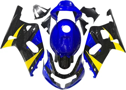 Miniatura 20 de Kit de carenado de llama azul negro de plástico ABS para Suzuki GSXR600 GSXR750 K1 2000-2003 Carenados GSX-R600 GSX-R750 2001 2002 2003 Inyección