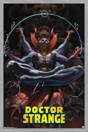 Miniatura 15 de Trends International Marvel Comics Doctor Strange - Póster de pared meditando, 14.725 x 22.375 pulgadas, versión enmarcada de madera de granero