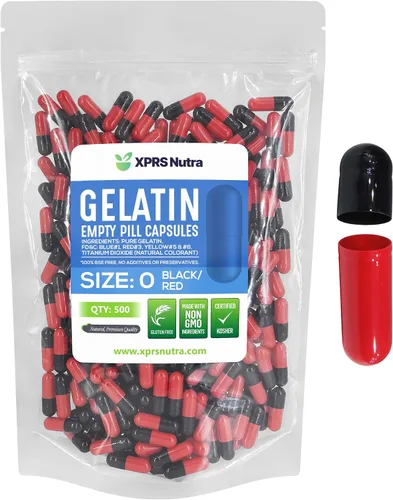 XPRS Nutra Cápsulas vacías de tamaño 0 – 500 cápsulas vacías de gelatina – Pastillas de relleno de cápsulas de bricolaje – Cápsulas de gel de