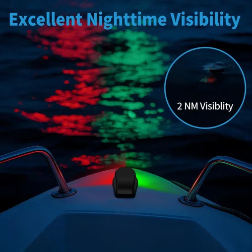 Miniatura 3 de Obcursco Luces de Navegación para Barco, Luces LED Marinas de Proa Verdes y Rojas, IP67 Impermeable, Resistente a la Oxidación, Ideal para Pontón