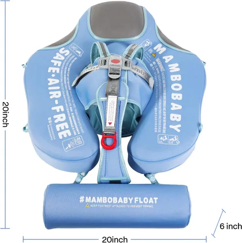Miniatura 4 de Flotadores para bebé para piscina con dosel toldo de protección solar extraíble Mambobaby Float No Inflable Mejora Añadir cola Evitar Voltear Verde