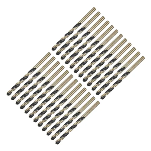 Miniatura 17 de uxcell 24 brocas de vástago recto, 0.118 in, titanio dorado y nitruro negro, acero de alta velocidad (HSS) 4341 con vástago de 0.118 in