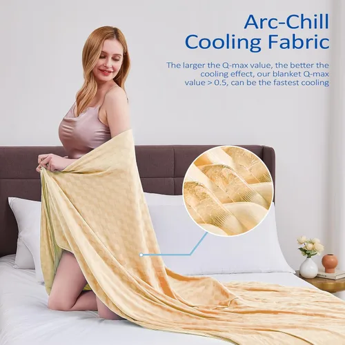 Miniatura 3 de Topcee Arc-Chill Q-Max - Manta refrescante de verano para personas que duermen con calor, fibra fría de 0.5, certificado Oeko-TEX, 100% suave