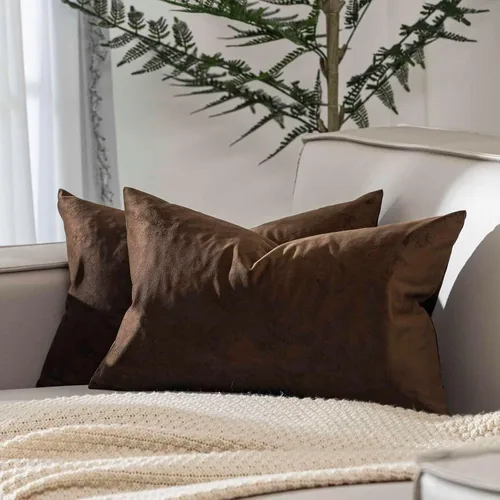 Miniatura 56 de Juspurbet - Juego de 2 fundas decorativas de terciopelo para cojines, fundas suaves para sofá, cama o sillón con cremallera oculta, para sala