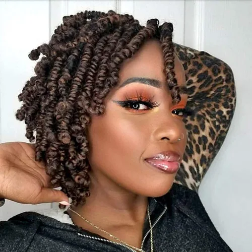 Miniatura 16 de 8 paquetes de cabello corto Bob Spring Twist de ganchillo para niños de 6 pulgadas, cabello de ganchillo pretrenzado estilo Passion Twist para T27#