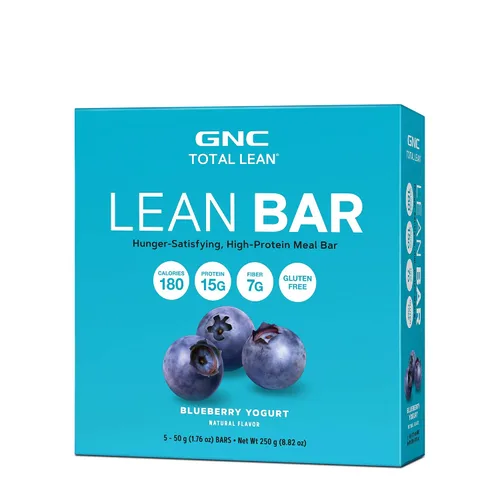 Miniatura 14 de GNC Total Lean Bar Barra de comida con alto contenido de proteínas y satisfying con hambre Yogur de arándanos 5 barras