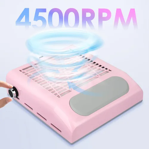 Miniatura 3 de CoFashion - Colector de polvo de uñas para uñas acrílicas, máquina de vacío, 80W, aspiradora eléctrica ajustable, filtro de uñas para manicura