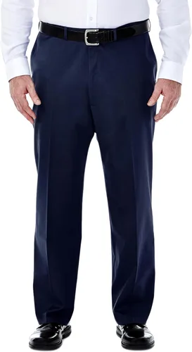 Miniatura 15 de Haggar Pantalón casual para hombre de alta calidad, sin planchado, color caqui, ajuste clásico, parte delantera plana