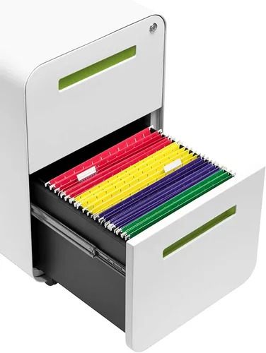 Miniatura 6 de Laura Davidson Furniture Stockpile - Archivador móvil de 2 cajones con cerradura, archivador de metal para debajo del escritorio, carpetas
