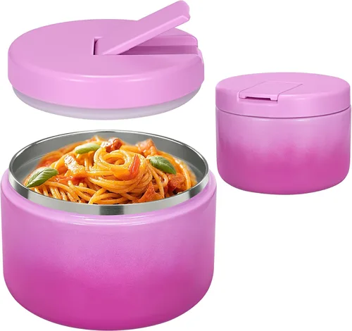 Miniatura 23 de Pawtong Tarro de comida aislado al vacío de 12 onzas con tapa de hebilla, termo de sopa de boca ancha para comida caliente para niños, contenedor
