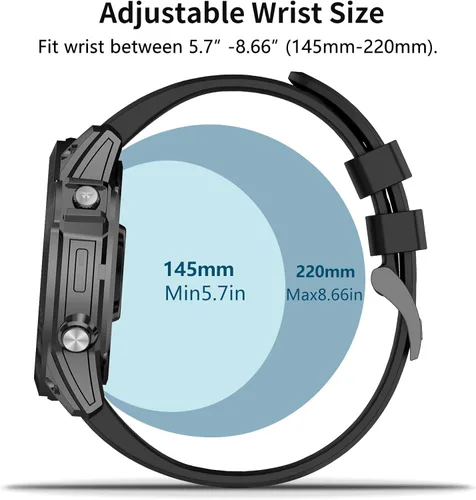 Miniatura 4 de ZPJPPLX 26mm Correas de reloj de fácil ajuste para tactix 8 Fenix 8 51mm 7X Pro 6X 5X, correas deportivas de silicona suave compatibles para Garmin