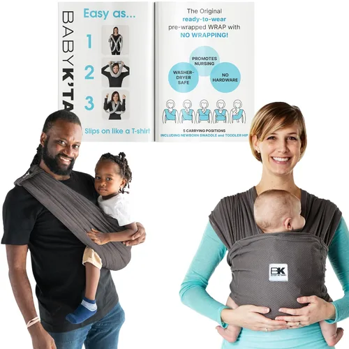 Breeze Baby K'tan - Portabebés, 1 arnés de bebé fácil de envolver | Malla transpirable 100% algodón | Envoltura manos libres para bebés | Sin Carbón