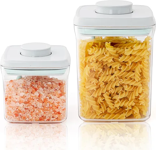 Miniatura 7 de Recipientes Herméticos Pop Apilables - Paquete de 2 Recipientes de Almacenamiento de Cereales con Tapas Herméticas, Recipientes Pop Up a Prueba
