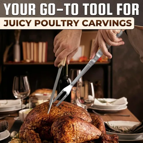 Miniatura 6 de Tenedor de tallado para carne – Tenedor de acero inoxidable de 11 pulgadas, herramienta de parrilla de barbacoa para carne de res, pavo, pechuga