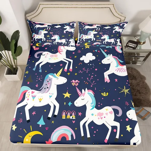 Miniatura 11 de Labrador - Sábana bajera ajustable de dibujos animados de cachorros Kawaii para niños, niños y niñas, juego de ropa de cama para perros y mascotas