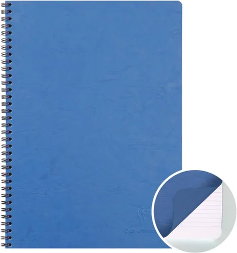Miniatura 3 de Clairefontaine 781454C Age Bag Collection A Cuaderno de espiral azul A4 8.3 x 11.7 in - 100 páginas rayadas con margen - Papel blanco 3.17 oz