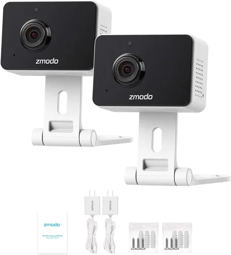 Miniatura 7 de Zmodo Mini cámara WiFi para mascotas de 1080p, audio bidireccional, cámara inteligente para el hogar con visión nocturna, compatible con Alexa