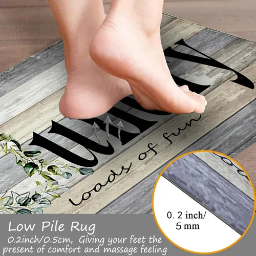 Miniatura 3 de Organización de la lavandería, 20 x 47 pulgadas, antideslizante para cuarto de lavado, tapete impermeable para el suelo de la cocina, tapete