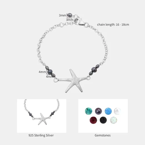 Miniatura 4 de Pulseras de plata de ley 925 con piedras preciosas para mujer, pulsera de piedra natal, pulseras minimalistas para mujer, pulsera de plata de ley