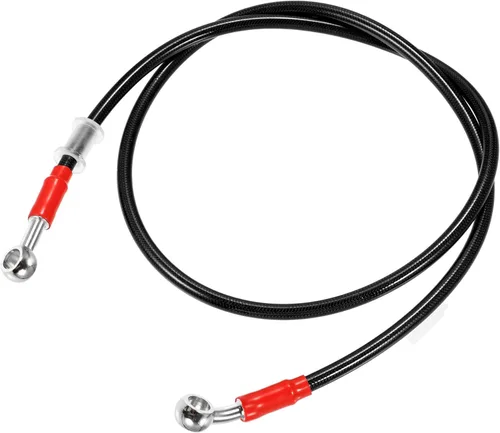 Miniatura 11 de X AUTOHAUX 27.6 in 27.56 "Longitud 0.394 in ID motocicleta freno hidráulico tubo manguera aceite tubo 28° 0° acero inoxidable trenzado cable