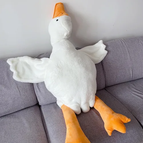 Miniatura 6 de Peluche de Ganso, Almohada Gigante para Dormir y Abrazar de 35.4 pulgadas/90cm, Juguete de Peluche de Cisne Blanco Suave, Regalo para Niños, Amigos