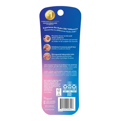 Miniatura 10 de Schick Hydro Silk - Herramienta de depilación Touch-Up con cubierta de precisión para cejas, 9 unidades Navaja de depilación, navajas faciales