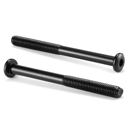 Miniatura 30 de M6 x 60mm 10 piezas de tornillos de cabeza plana con casquillo hexagonal, acero inoxidable 304 18-8, rosca completa, óxido negro de SG TZH