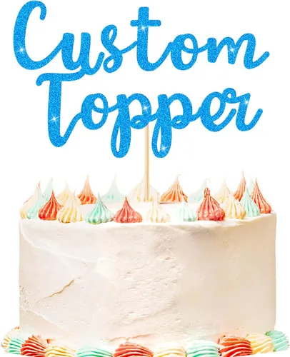 Decoración Superior Personalizada para Pastel, Decoraciones Superiores para Pastel de Cumpleaños, 11 Colores, Decoración Superior para Pastel de Azul